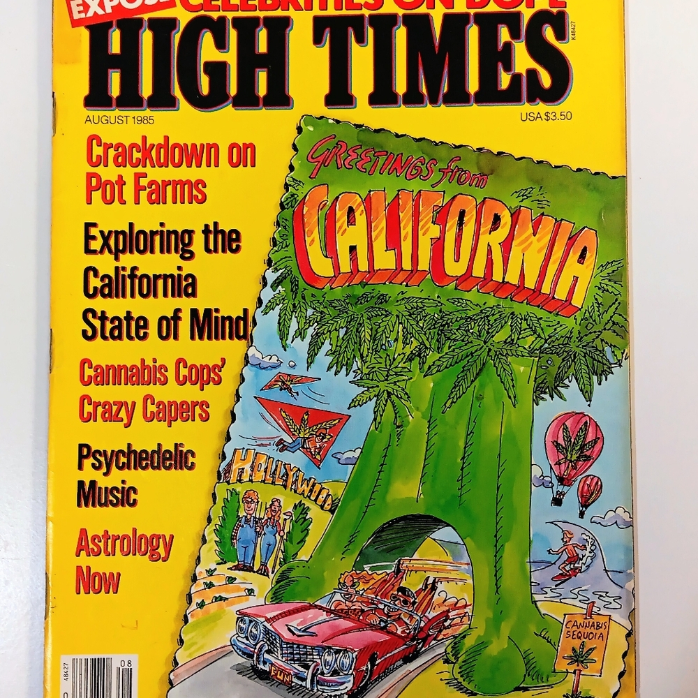 Vintage High Times Magazine August 1985 Celebrities on Dope California Pot Farms